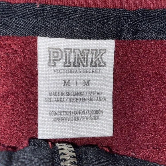 Pink Victoria's Secret Sweatshirt Medium Burgundy Quarter Zip Cowl Neck Pullover - Picture 4 of 4